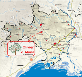 Carte du Gard avec le Palmier de Mira